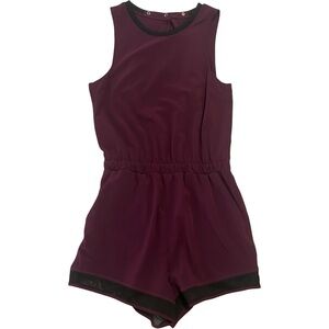 Zella Getaway sleeveless romper with pockets, purple, size xs